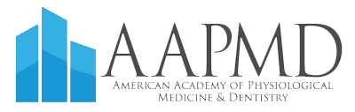 The image shows a logo with text that reads AAMPD above a stylized graphic resembling a building, accompanied by a website address aapmd.org.