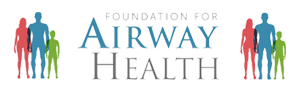 The image shows a logo with text that reads AIRWAY HEALTH FOUNDATION FOR AIRWAY HEALTH above a graphic of a person s face, accompanied by a tagline EVERY BREATH MATTERS. Below the graphic, there are silhouettes of people in various poses and colors, representing diversity. The logo has a clean design with a color scheme that includes blue, green, and red.