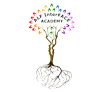 The image shows a colorful tree-shaped sign with text on top, indicating some form of educational institution or program, likely related to early childhood education, given the context provided by the text Early Childhood Education Academy.